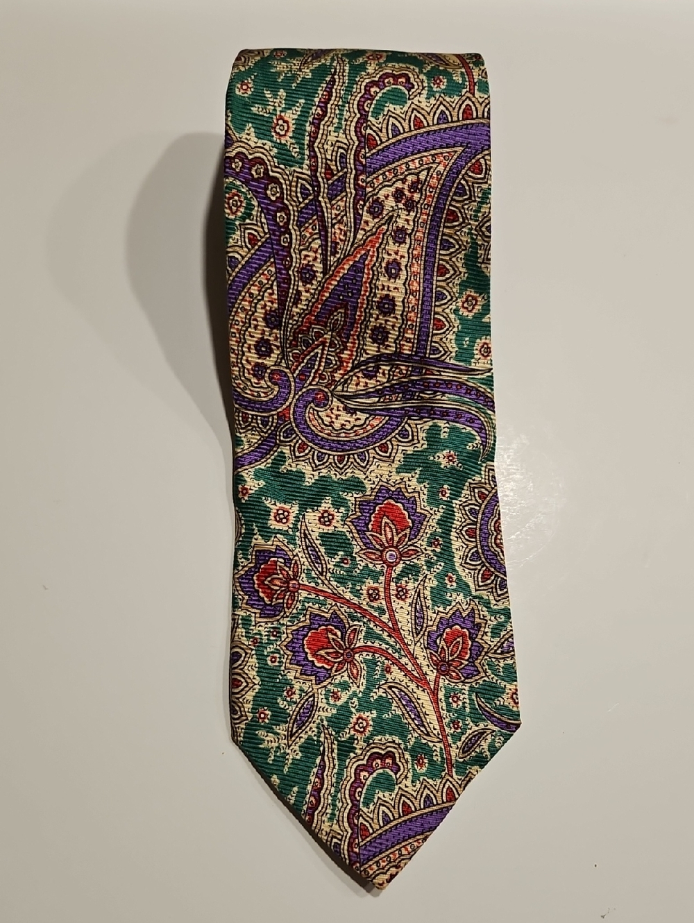 Polo Ralph Lauren Paisley Silk Tie with Purple and Red Accents